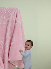 Ultra-Soft Embossed Baby Blanket – Lightweight, Cozy & Plush 140x110cm, Pink