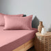 High Quality Pink Cotton Jersey Double 3 Piece Fitted Sheet Set 120x200+30cm with Deep Pockets and 2 Pillow Case - Cotton Home