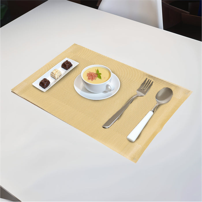 Elegant Heat Resistant Beige Place Mats Set of 6 for Dining