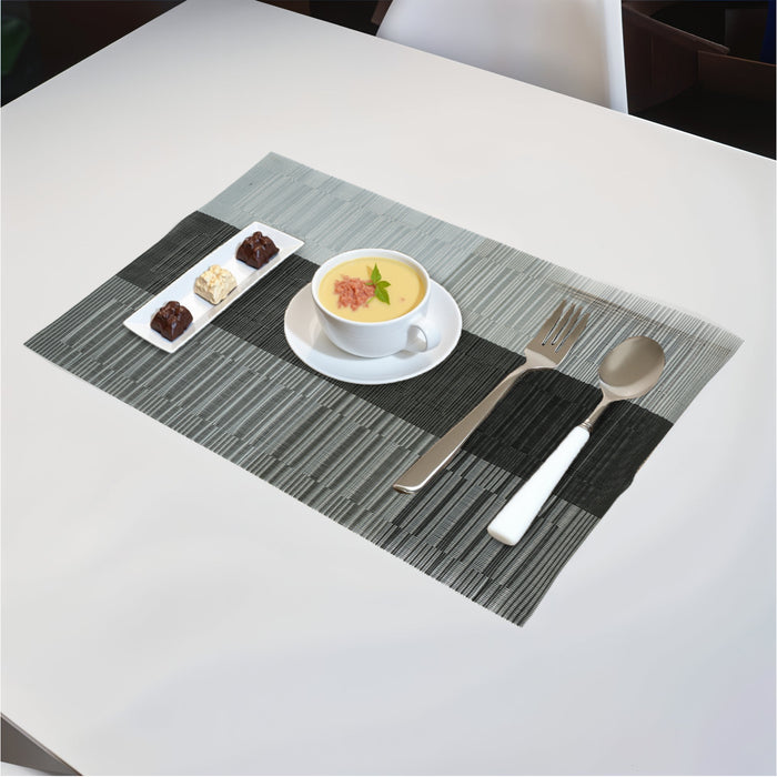 Elegant Heat Resistant Ash Grey Place Mats Set of 6 for Dining - Cotton Home
