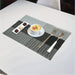 Elegant Heat Resistant Ash Grey Place Mats Set of 6 for Dining - Cotton Home