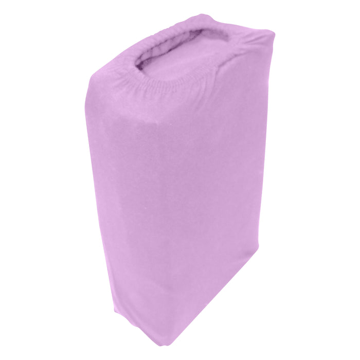 High Quality Purple Cotton Jersey King 3 Piece Fitted Sheet Set 200x200+30cm with Deep Pockets and 2 Pillow Case - Cotton Home
