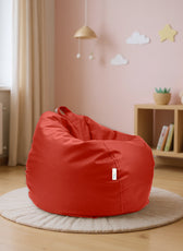 Kids Bean Bag Chair Premium PU Leather 50x80x80cm - Red