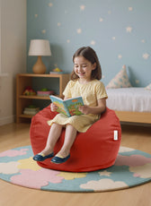Kids Bean Bag Chair Premium PU Leather 50x80x80cm - Red