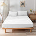 High Quality White Cotton Jersey King 3 Piece Fitted Sheet Set 200x200+30cm with Deep Pockets and 2 Pillow Case - Cotton Home