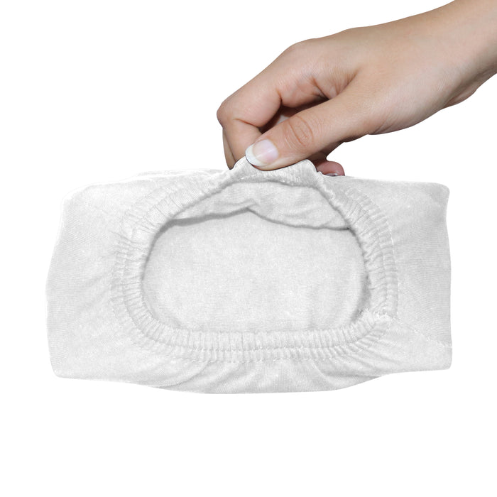 High Quality White Cotton Jersey Queen 3 Piece Fitted Sheet Set 180x200+30cm with Deep Pockets and 2 Pillow Case - Cotton Home