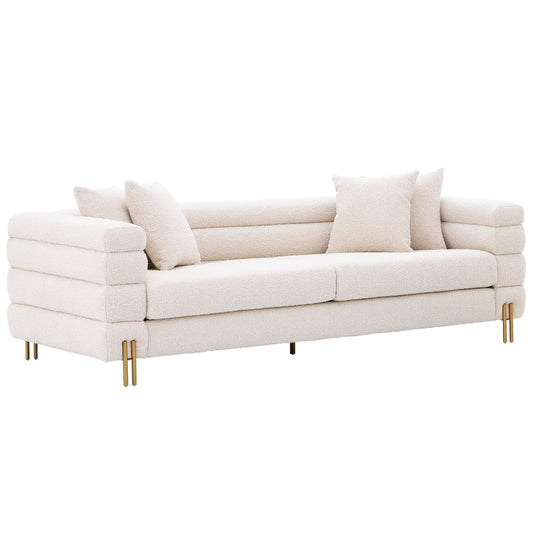 White New York Sofa Brushed brass finish legs - Cotton Home