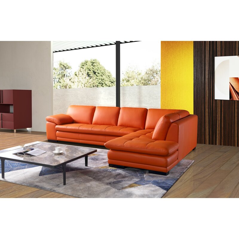 Marcels Wide Leather Match Sofa & Chaise - Cotton Home
