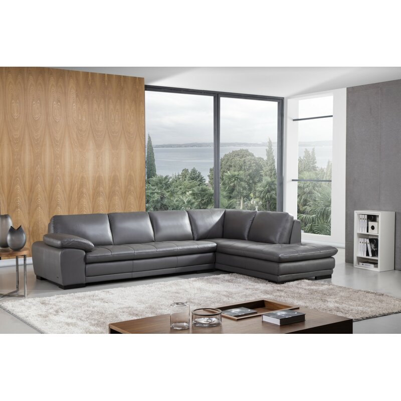 Marcels Wide Leather Match Sofa & Chaise - Cotton Home