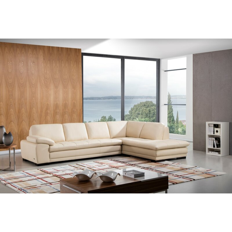 Marcels Wide Leather Match Sofa & Chaise - Cotton Home