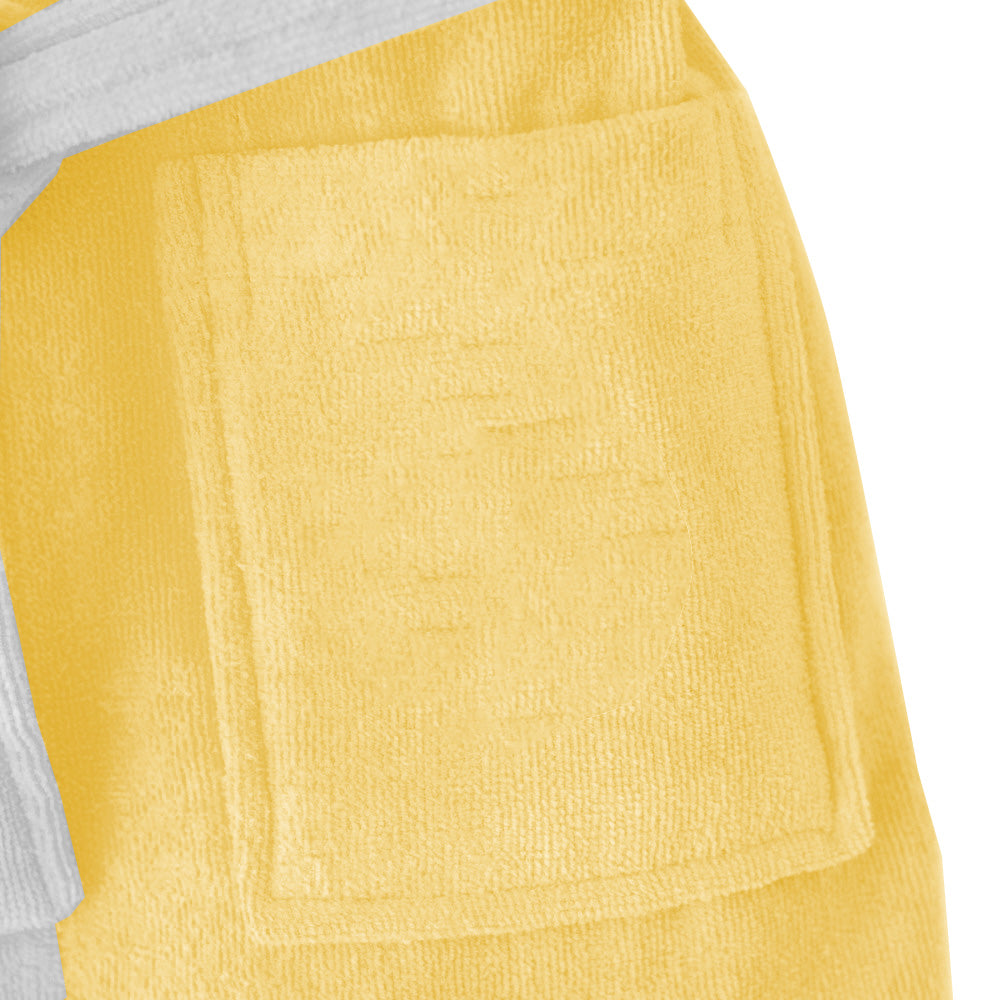 Small size embroidery bathrobe with pockets and hood