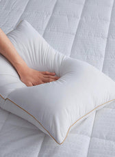 Buy Cotton Gold Piping Side Sleeper Pillow