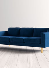 Velvet Square Arms Sofa - Cotton Home