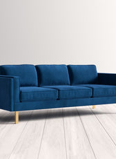 Velvet Square Arms Sofa - Cotton Home