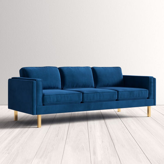 Velvet Square Arms Sofa - Cotton Home