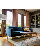 Velvet Square Arms Sofa - Cotton Home