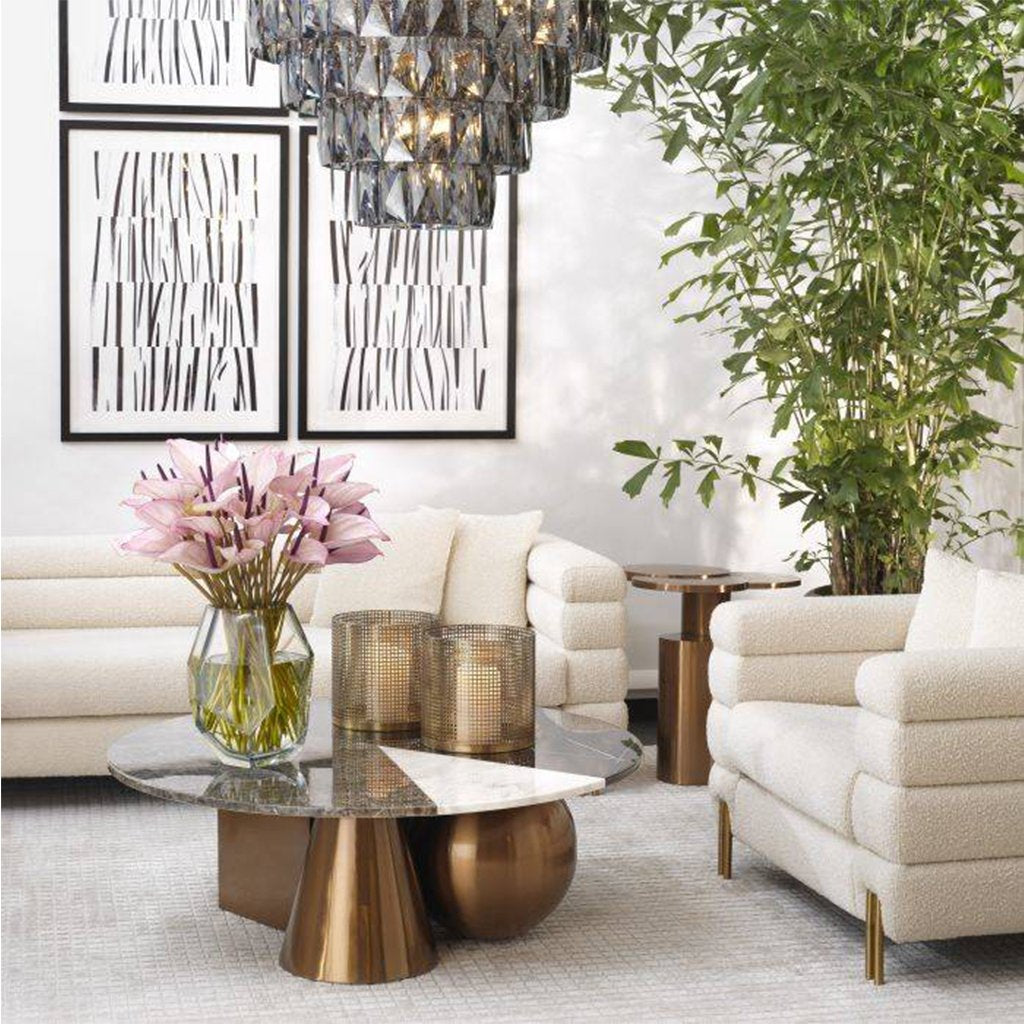 White New York Sofa Brushed brass finish legs - Cotton Home