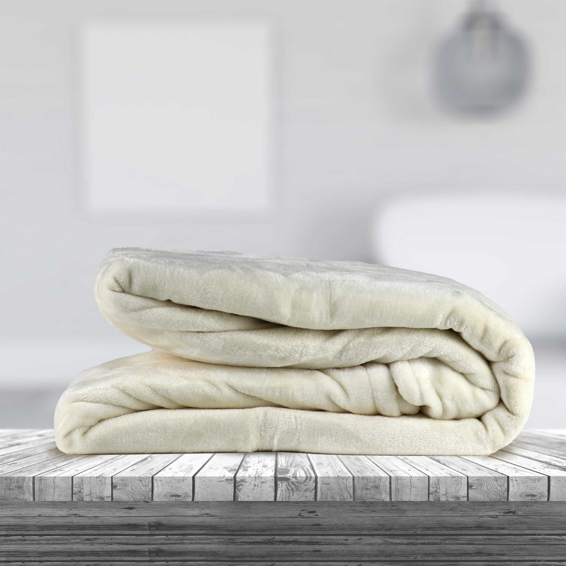 Soft Flannel Blanket Single Size 160x220cm Cream - Cotton Home