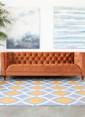 Ector Velvet Tuxedo Arm Sofa - Cotton Home