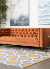 Ector Velvet Tuxedo Arm Sofa - Cotton Home