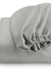 3 Piece Fitted Sheet Set Super Soft Grey Single Size 90x200+20cm with 2 Pillow Case - Cotton Home