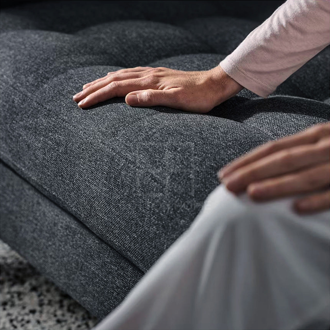 Zestoria 4 Seater Chaise Longue Sofa L158cm x W280cm x H78cm Dark Grey - Cotton Home