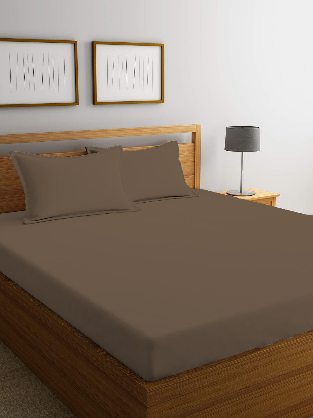 REST 3PCS SET SUPER KING FITTED SHEET SUPER SOFT-KHAKI - Cotton Home