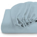 3 Piece Fitted Sheet Set Super Soft Metallic Blue Twin Size 160x200+30cm with 2 Pillow Case - Cotton Home