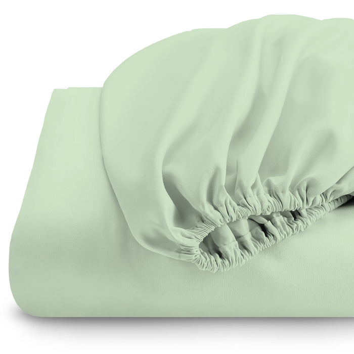 REST 3PCS SET QUEEN FITTED SHEET SUPER SOFT-MINT GREEN - Cotton Home