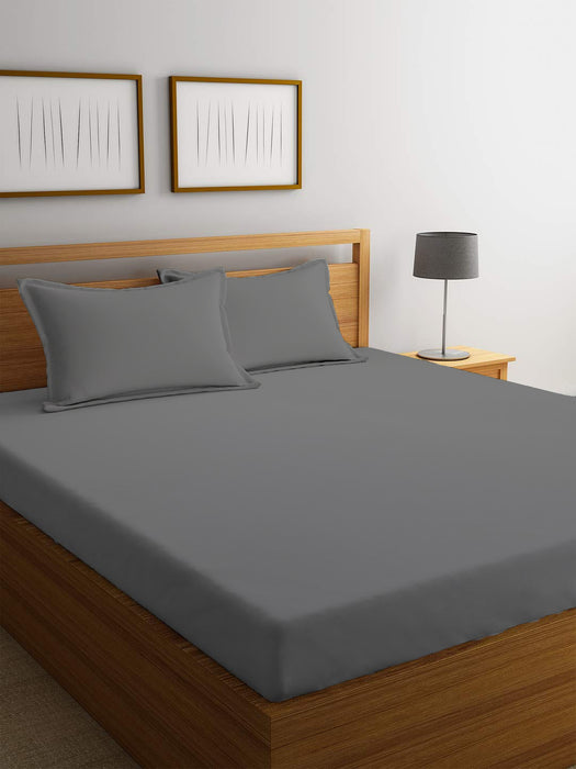 REST 3PCS SET KING FITTED SHEET SUPER SOFT-SILVER - Cotton Home