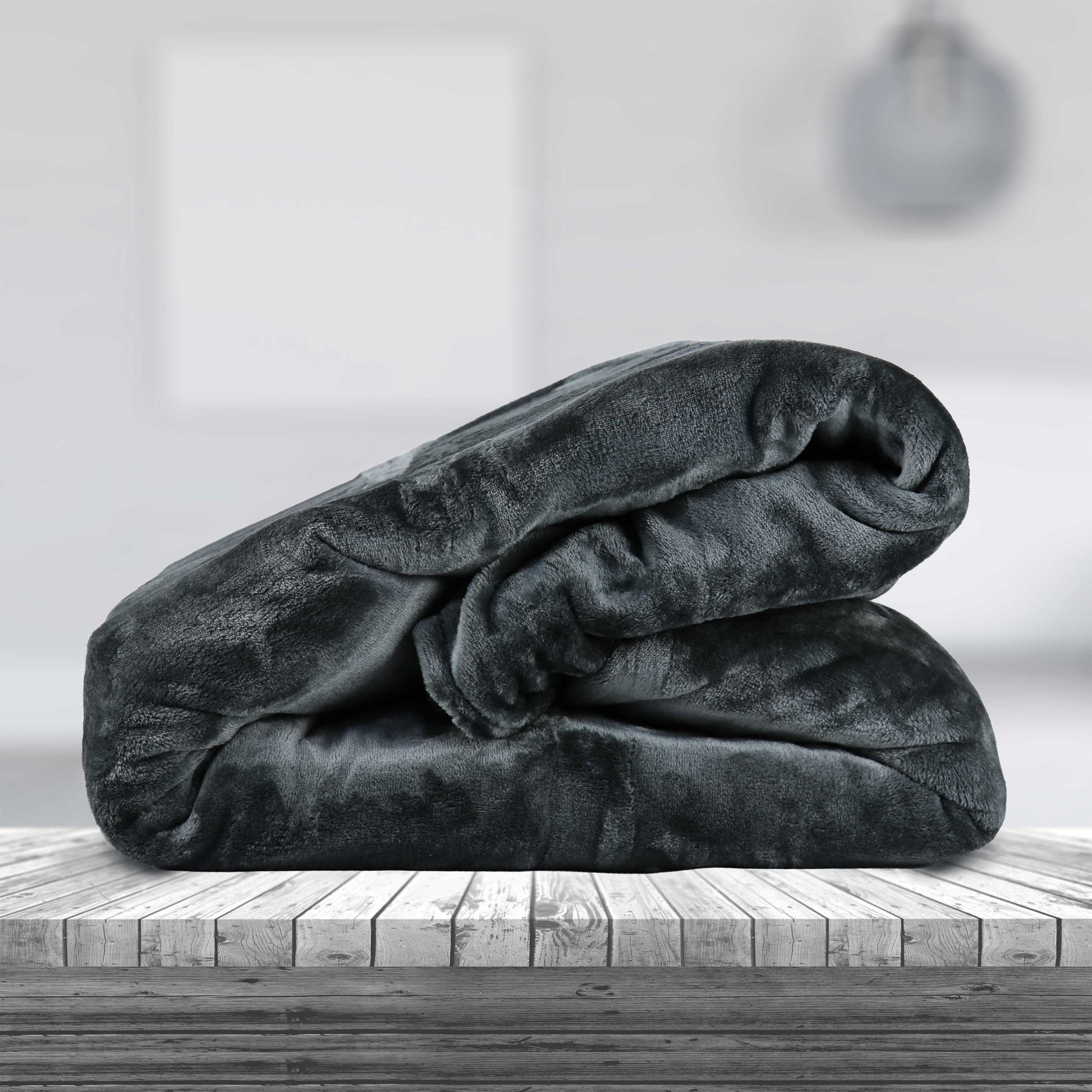 Soft Flannel Blanket Double Size 220x240cm Silver - Cotton Home