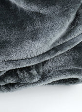 Soft Flannel Blanket Double Size 220x240cm Silver - Cotton Home