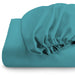 3 Piece Fitted Sheet Set Super Soft Teal Single Size 120x200+25cm with 2 Pillow Case - Cotton Home