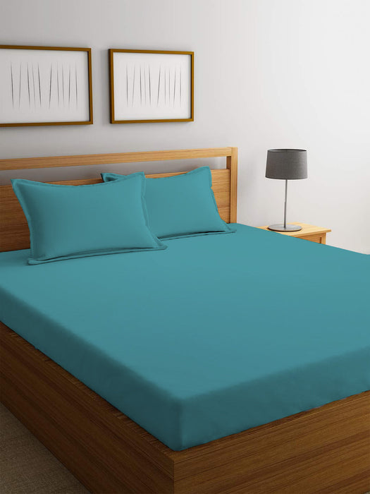 REST 3PCS SET DOUBLE FITTED SHEET SUPER SOFT-TEAL - Cotton Home