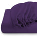 3 Piece Fitted Sheet Set Super Soft Violet Single Size 120x200+25cm with 2 Pillow Case - Cotton Home