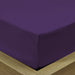3 Piece Fitted Sheet Set Super Soft Violet Super King Size 200x200+30cm with 2 Pillow Case - Cotton Home