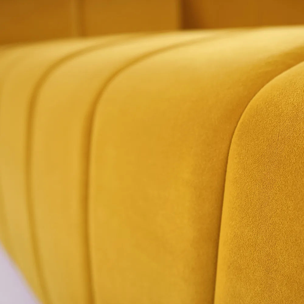 Yawalrack Modern Velvet Upholstered Sofa 3-Seater Sofa Luxury Sofa - Cottonhome.ae