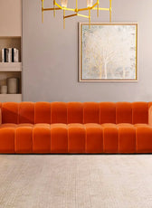 Yawalrack Modern Velvet Upholstered Sofa 3-Seater Sofa Luxury Sofa - Cottonhome.ae